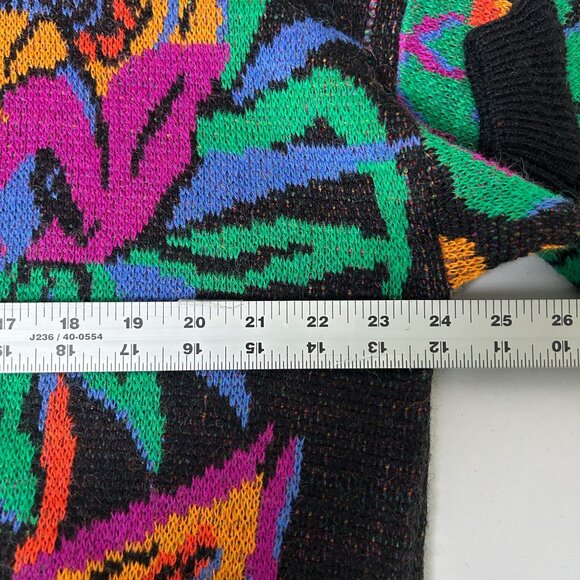 Vintage Esprit Sport Sweater Size L Tropical Floral Novelty Pullover 80's - Picture 9 of 11